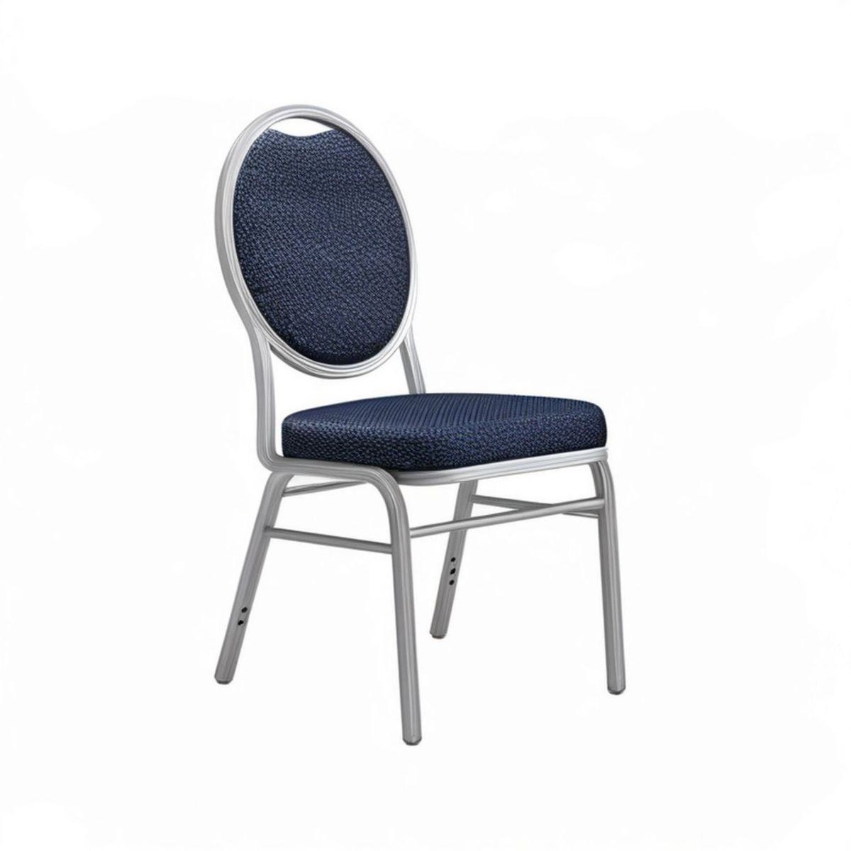 Gepolsterter Esszimmerstuhl Dunkelblau/Silber, 45 x 52 x 93 cm