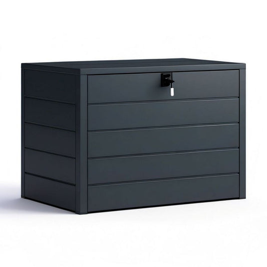 Abschliessbare Aufbewahrungsbox aus Stahl, 80 x 45 x 60 cm, Schwarz