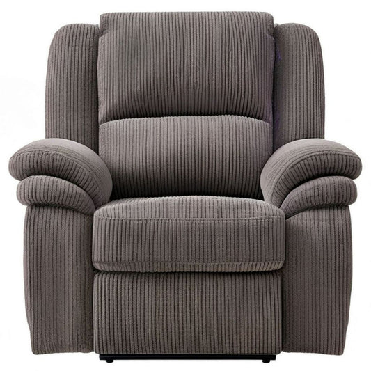 Grauer Cord-Sessel mit Armlehnen, 102 x 92 x 105 cm